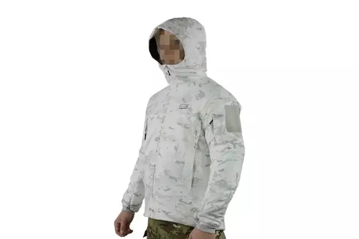 white airsoft jacket with a gray pattern