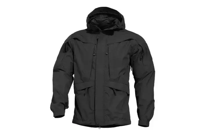 black airsoft jacket with hood